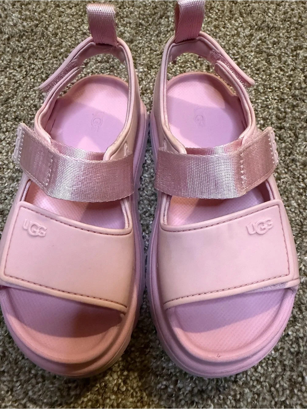 UGG K Goldenglow Pink Strappy Platform Sandals Size 13 Kids